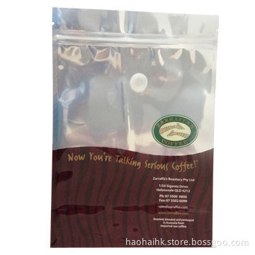 Coffee Aluminum Foil Zippered Food Packaging Bag, Made of OPP/VM-PET/PE Materials